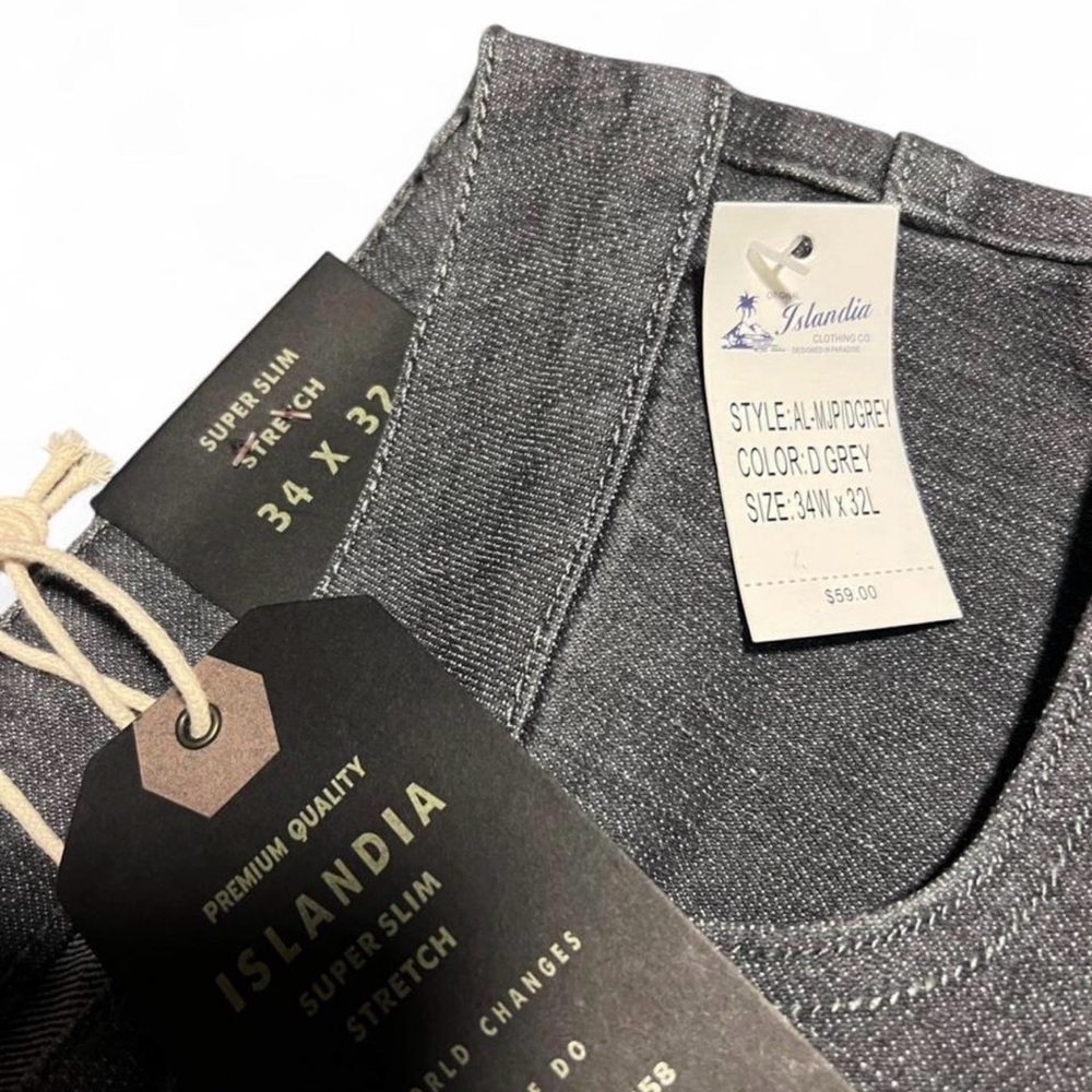 Men's Gray Slim stretch -(34x32) - Picture 4 of 4